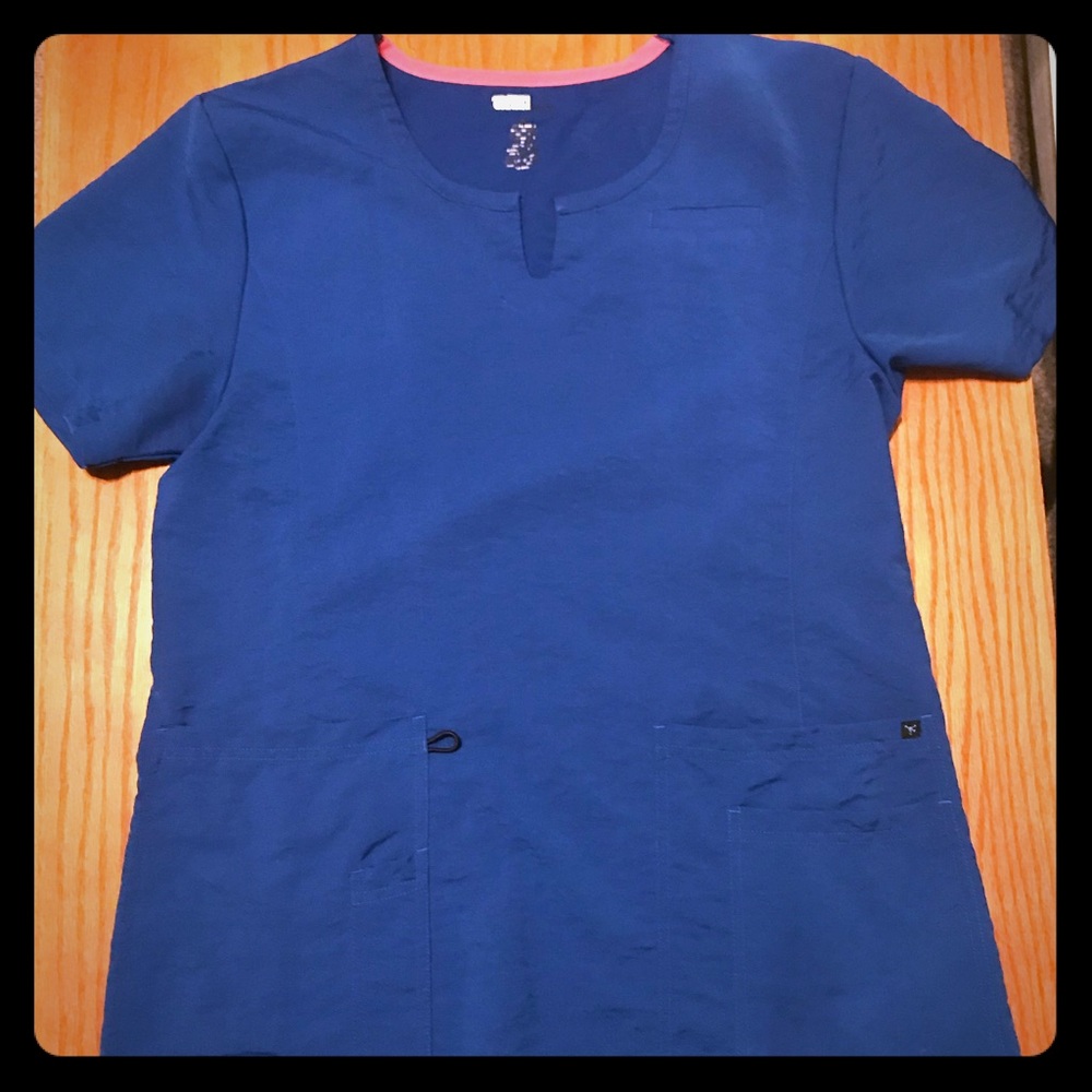 Royal blue scrub top